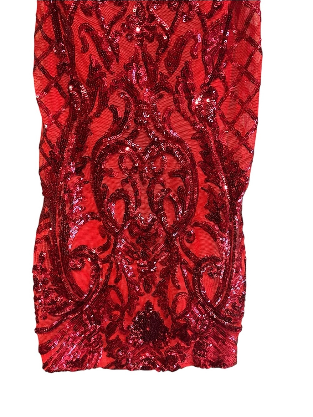 B.Darlin Red Sequin Dress Adjustable Spaghetti Straps Size 5/6 - Picture 4 of 13